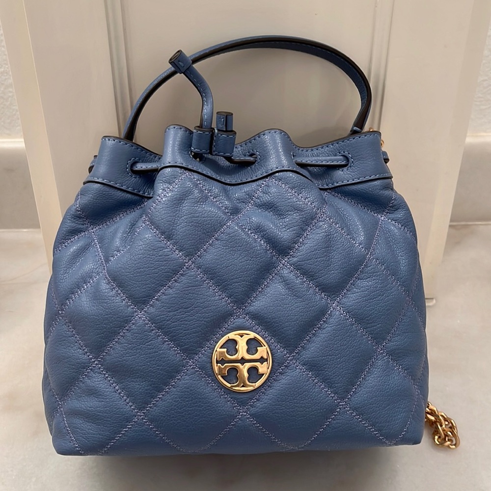 Blue Tory Burch drawstring bag
